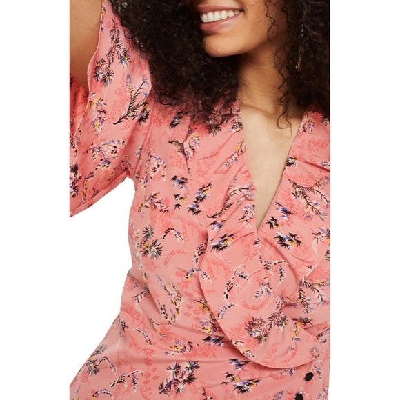 TOPSHOP Off Duty Pink Ruffle Tea Dress - Picture 7 of 8